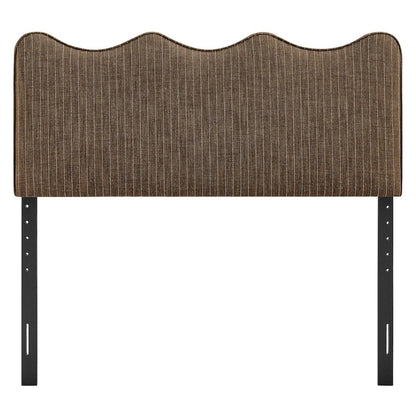 Athena Striped Fabric Upholstered Queen Size Headboard