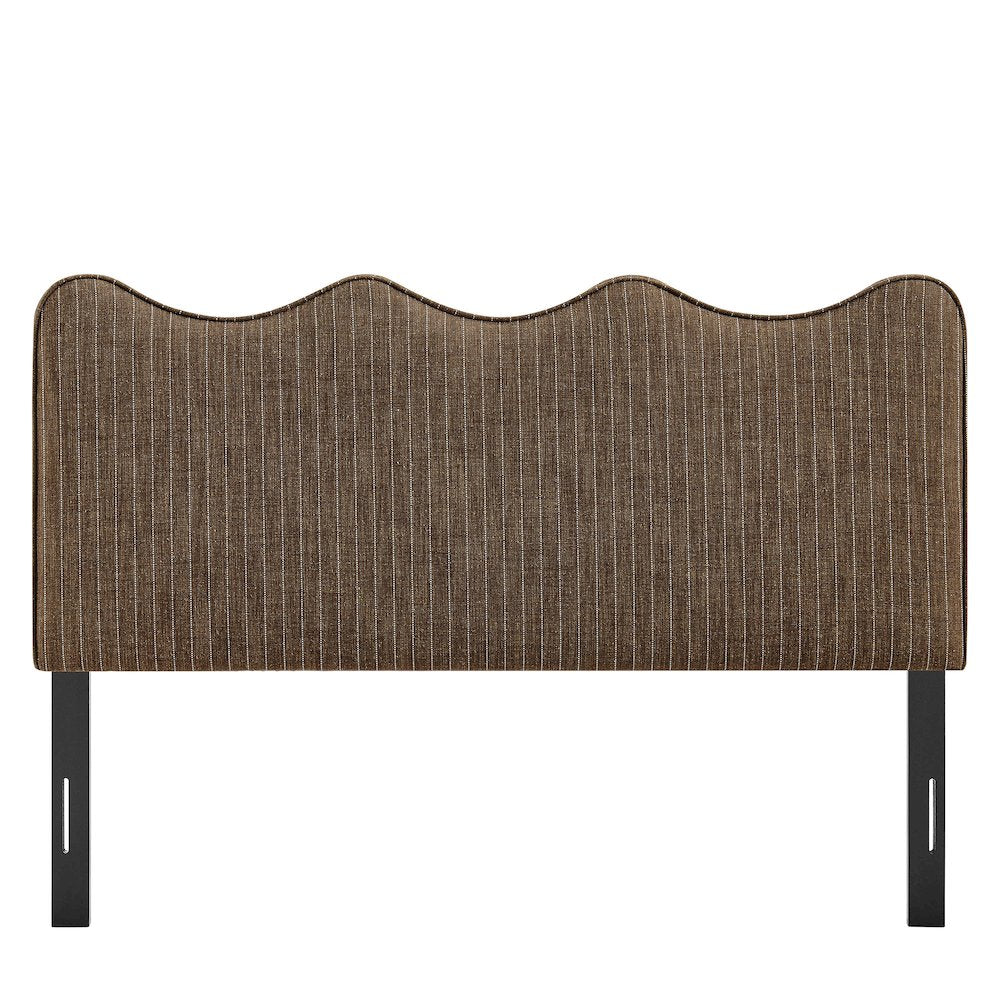 Athena Striped Fabric Upholstered Queen Size Headboard