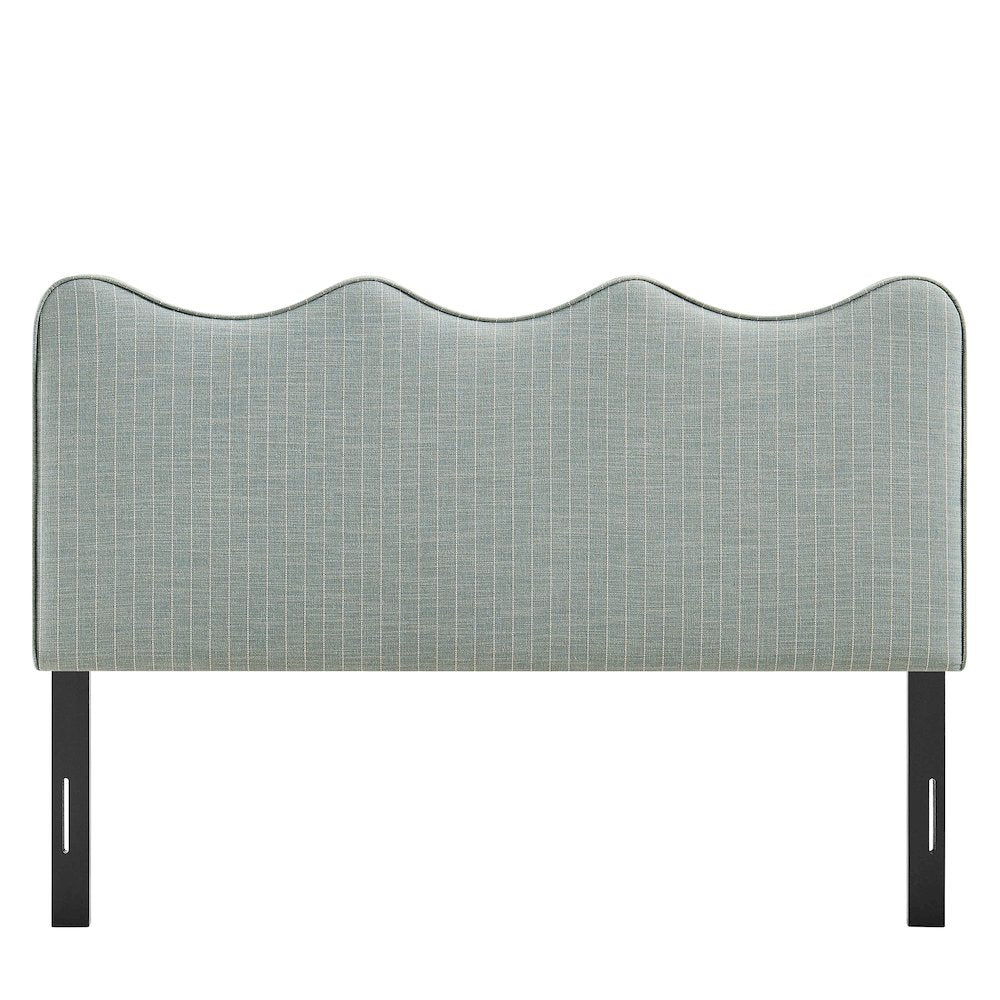 Athena Striped Fabric Upholstered Queen Size Headboard