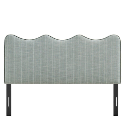 Athena Striped Fabric Upholstered Queen Size Headboard