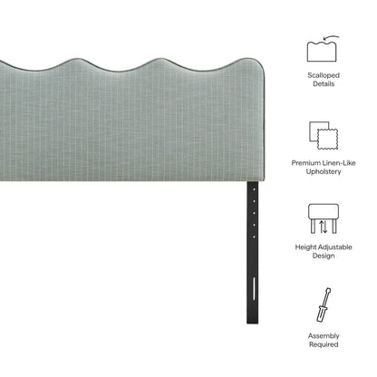 Athena Striped Fabric Upholstered Queen Size Headboard