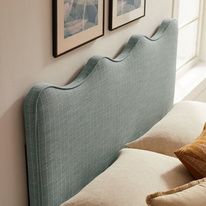 Athena Striped Fabric Upholstered King Size Headboard