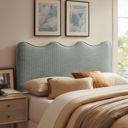 Athena Striped Fabric Upholstered King Size Headboard