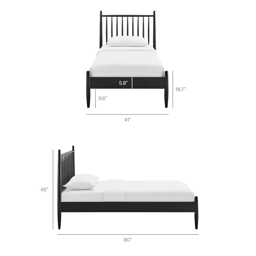 Zane Twin Size Spindle Bed Frame