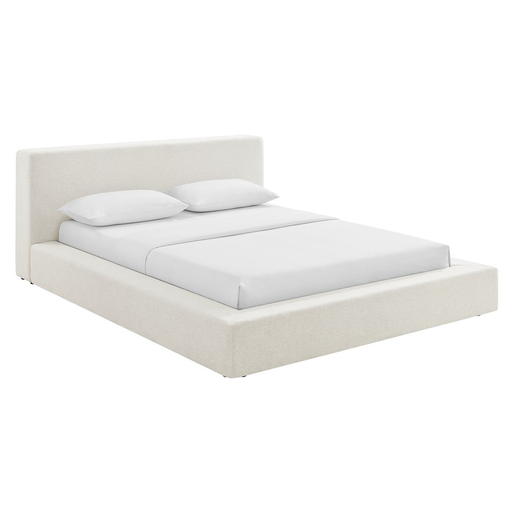 Luma Chenille Upholstered Queen Platform Bed Frame