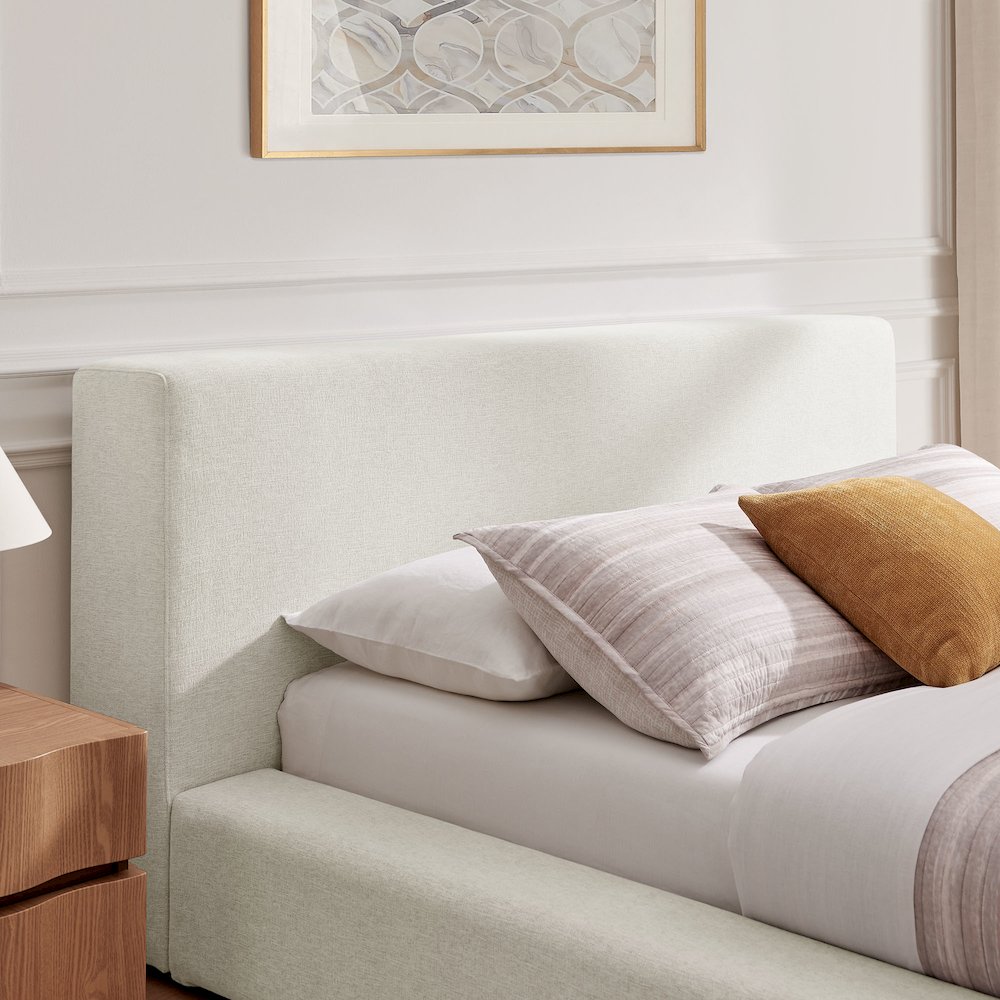 Luma Chenille Upholstered Queen Platform Bed Frame