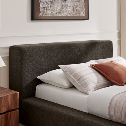 Luma Chenille Upholstered Queen Platform Bed Frame