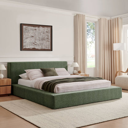 Luma Chenille Upholstered King Platform Bed Frame