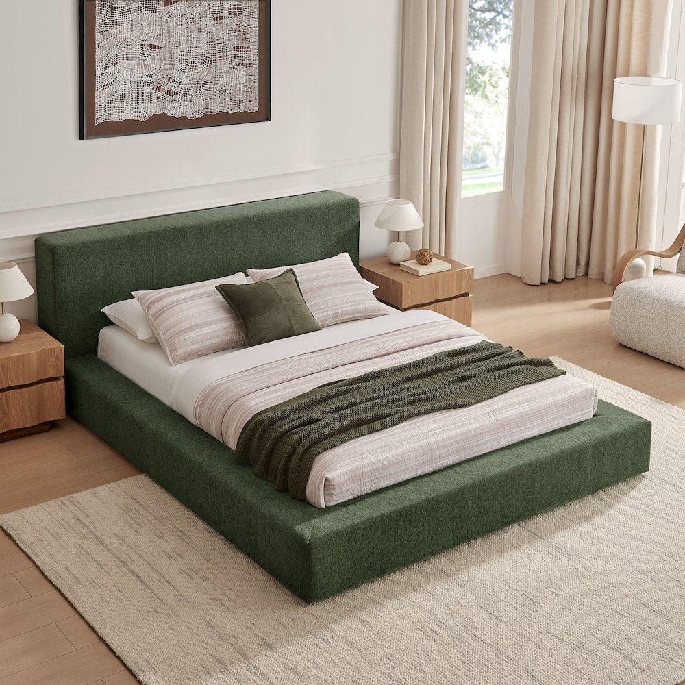 Luma Chenille Upholstered King Platform Bed Frame