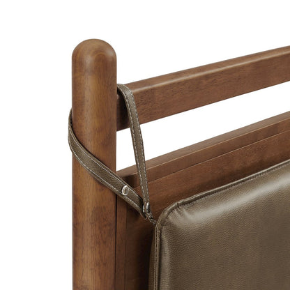 Leni Full Size Vegan Leather and Wood Platform Bed Frame