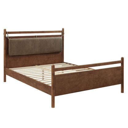 Leni King Size Vegan Leather and Wood Platform Bed Frame