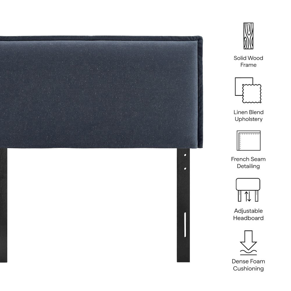 Camille Upholstered Linen Blend Twin Size Headboard