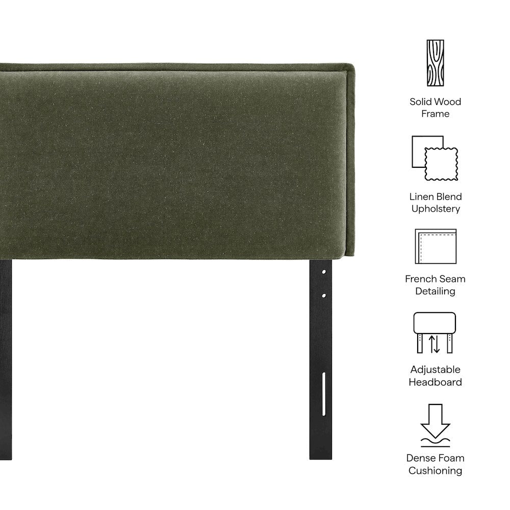 Camille Upholstered Linen Blend Twin Size Headboard
