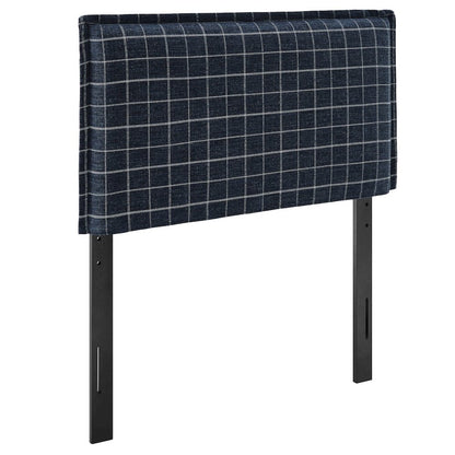 Camille Checkered Linen Blend Twin Size Headboard