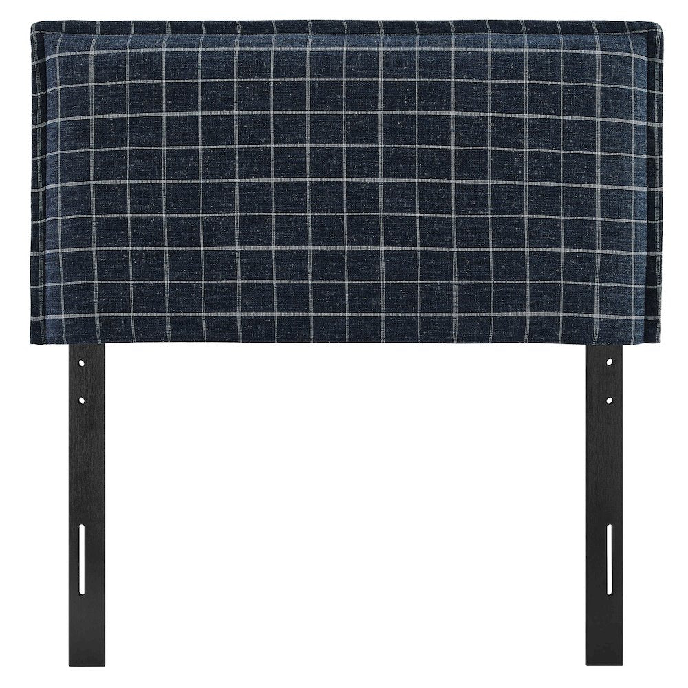 Camille Checkered Linen Blend Twin Size Headboard