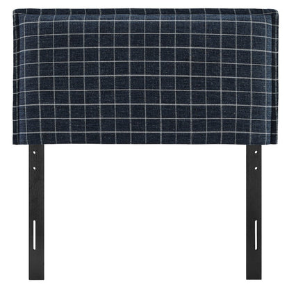 Camille Checkered Linen Blend Twin Size Headboard