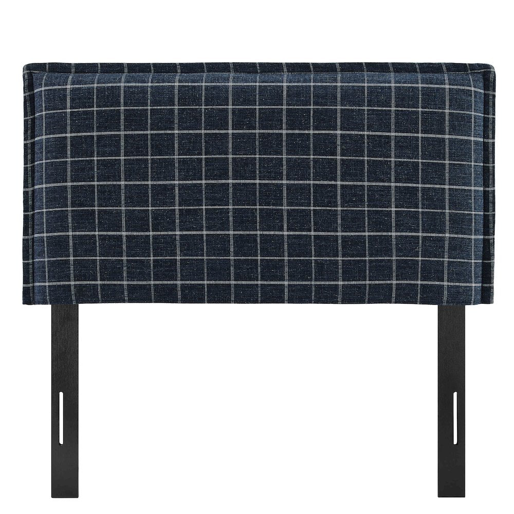 Camille Checkered Linen Blend Twin Size Headboard