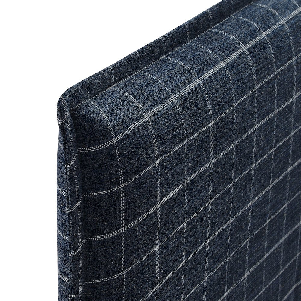 Camille Checkered Linen Blend Twin Size Headboard