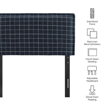 Camille Checkered Linen Blend Twin Size Headboard