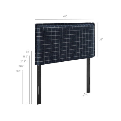 Camille Checkered Linen Blend Twin Size Headboard