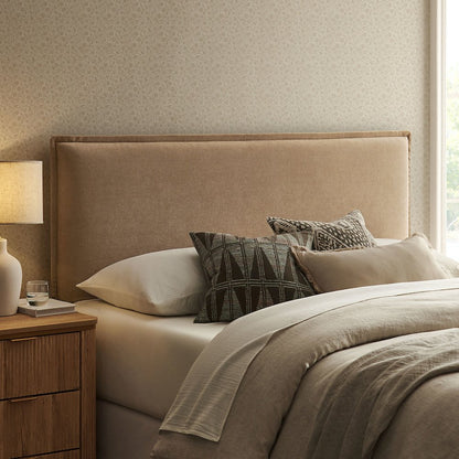 Camille Upholstered Linen Blend Full Size Headboard