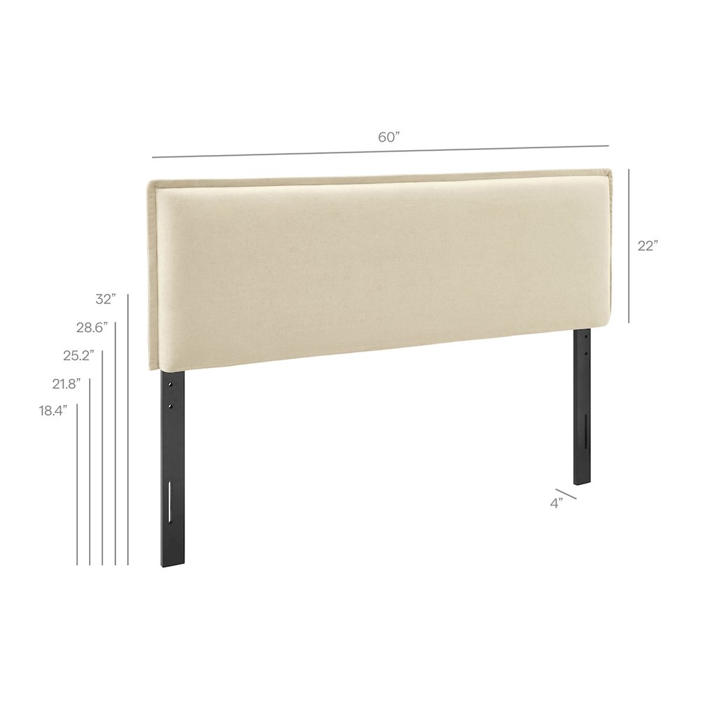 Camille Upholstered Linen Blend Full Size Headboard