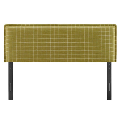 Camille Checkered Linen Blend Full Size Headboard