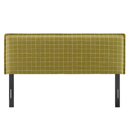 Camille Checkered Linen Blend Full Size Headboard