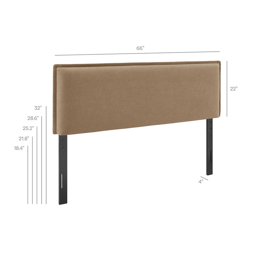 Camille Upholstered Linen Blend Queen Size Headboard