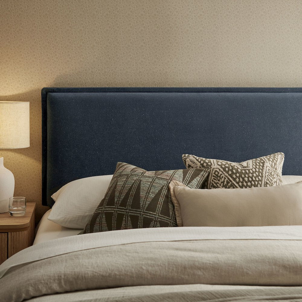 Camille Upholstered Linen Blend Queen Size Headboard