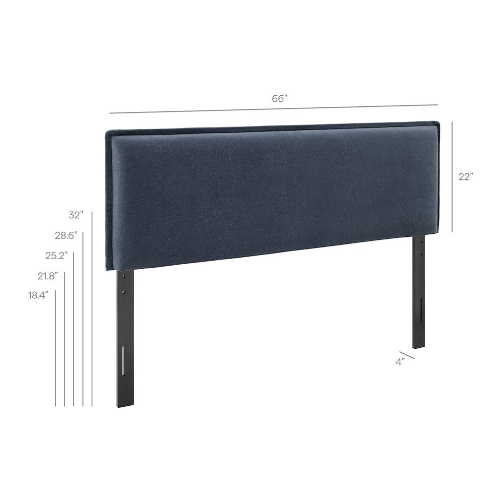 Camille Upholstered Linen Blend Queen Size Headboard