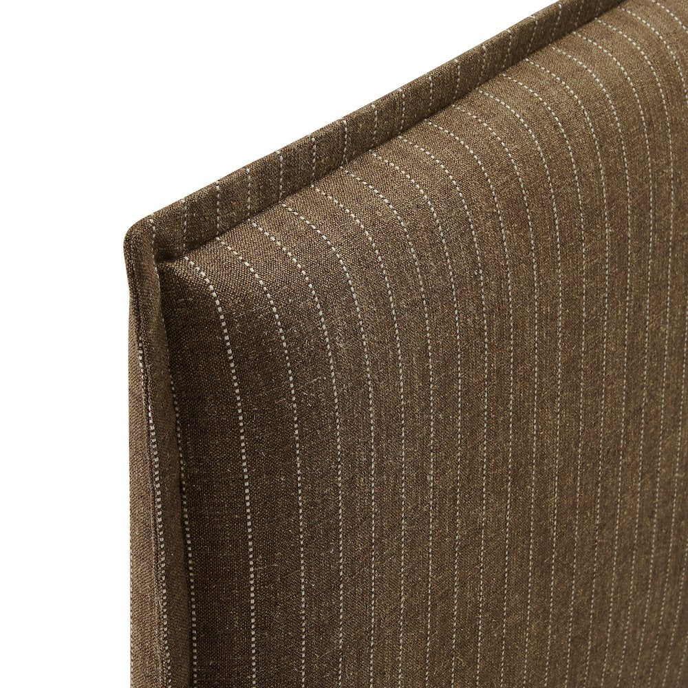 Camille Striped Linen Blend Queen Size Headboard