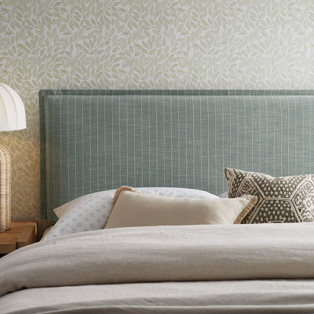 Camille Striped Linen Blend Queen Size Headboard