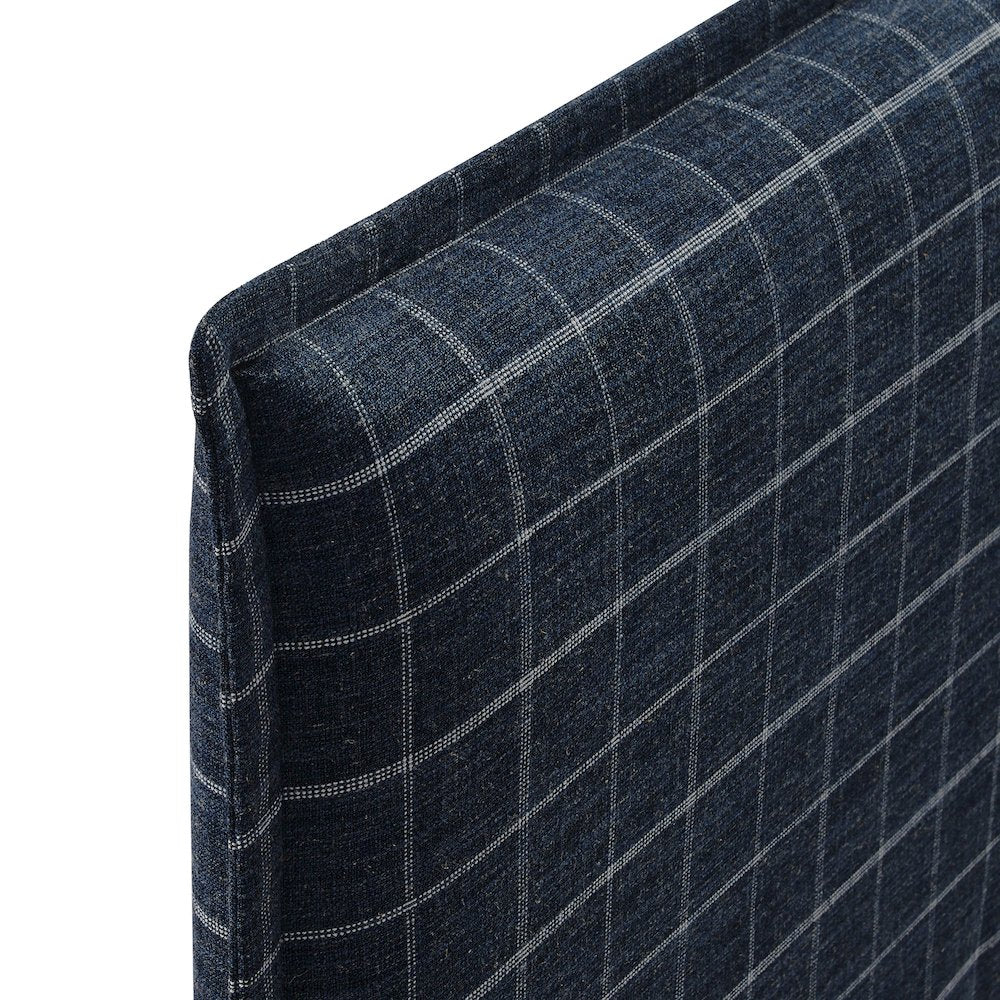 Camille Checkered Linen Blend Queen Size Headboard