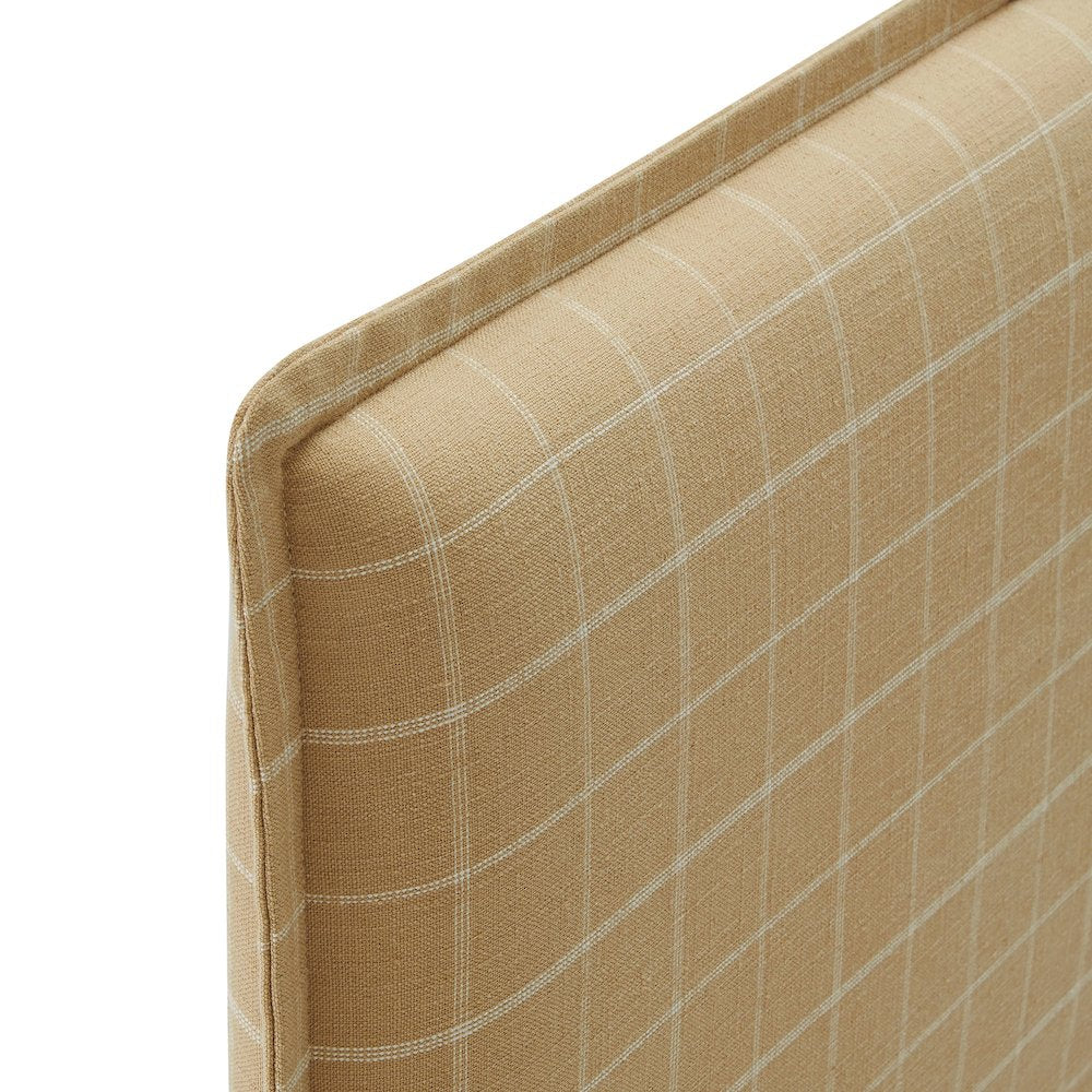 Camille Checkered Linen Blend Queen Size Headboard