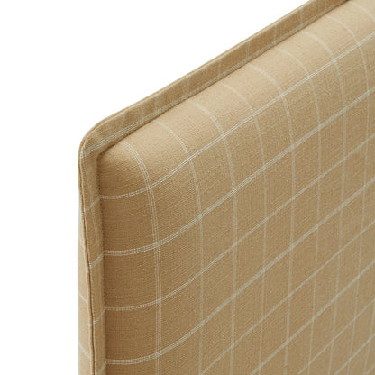 Camille Checkered Linen Blend Queen Size Headboard