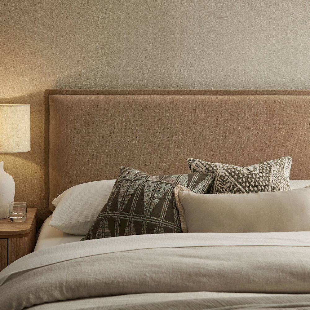 Camille Upholstered Linen Blend King Size Headboard