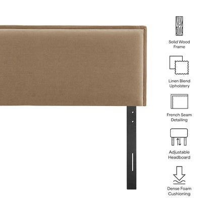 Camille Upholstered Linen Blend King Size Headboard
