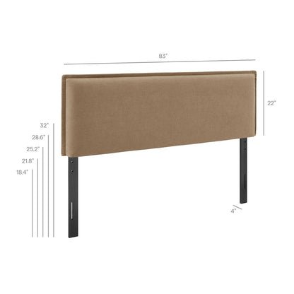 Camille Upholstered Linen Blend King Size Headboard