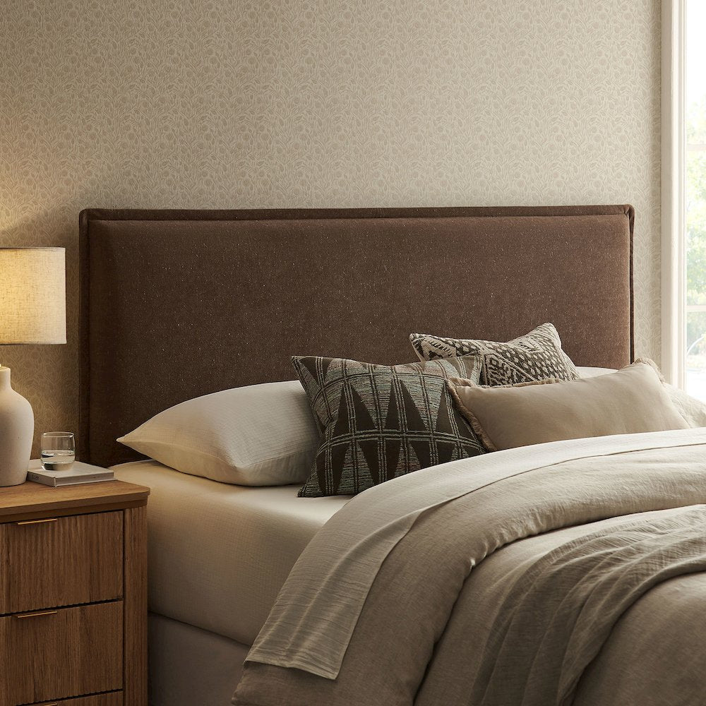 Camille Upholstered Linen Blend King Size Headboard