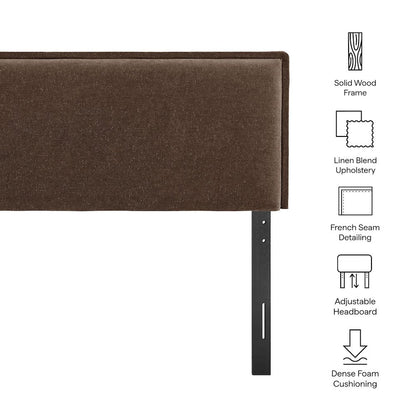 Camille Upholstered Linen Blend King Size Headboard
