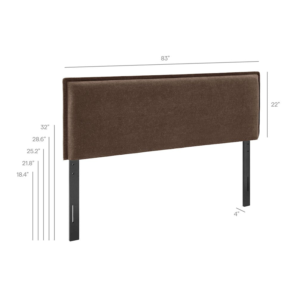 Camille Upholstered Linen Blend King Size Headboard