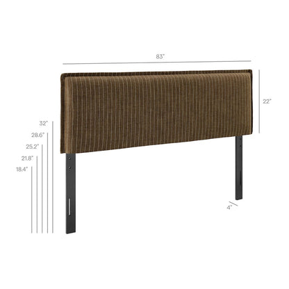 Camille Striped Linen Blend King Size Headboard