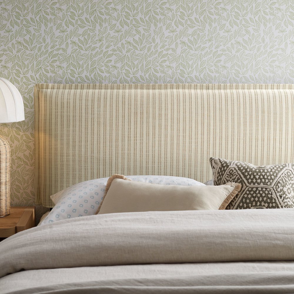 Camille Striped Linen Blend King Size Headboard