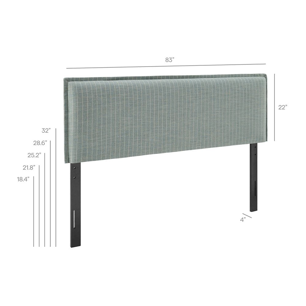 Camille Striped Linen Blend King Size Headboard