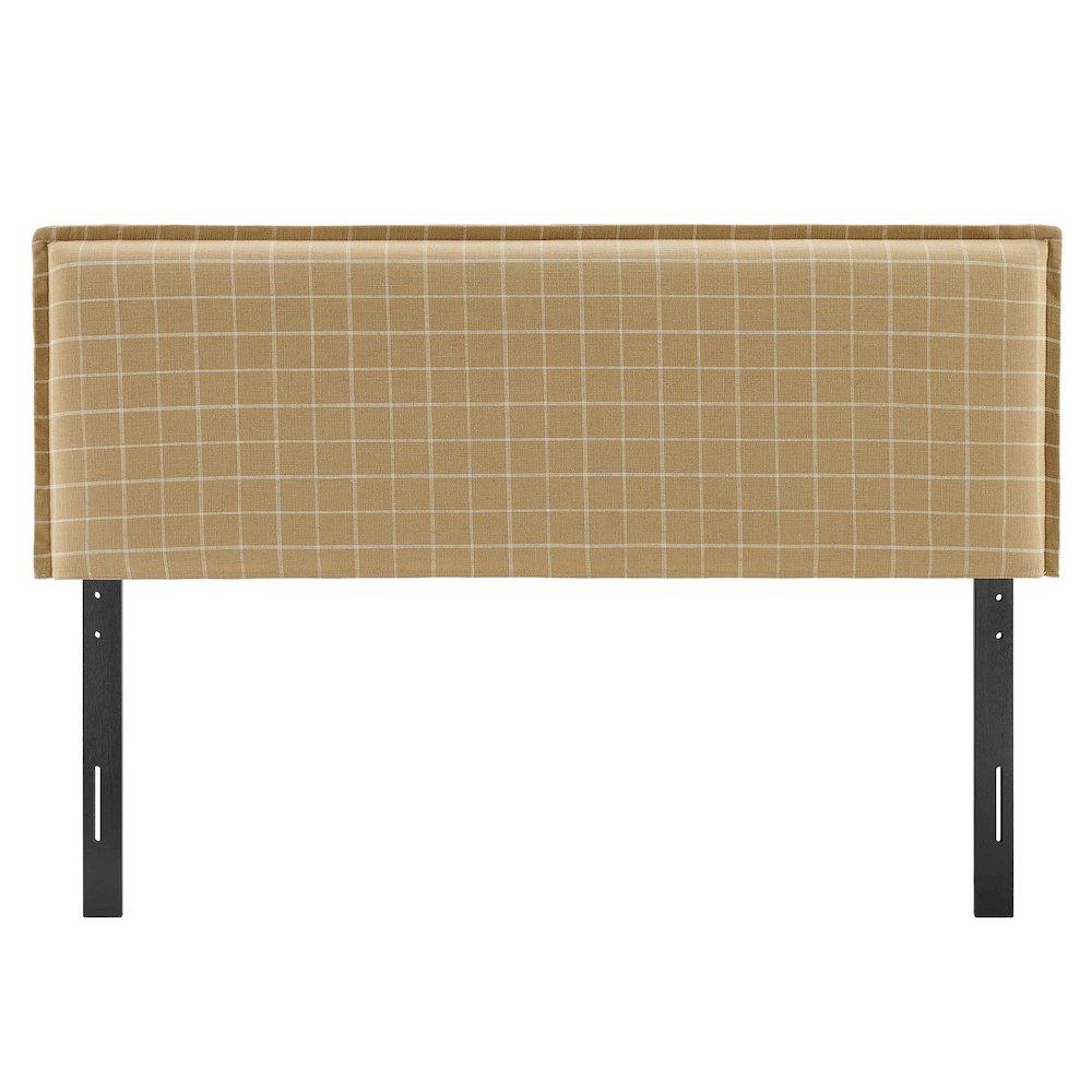 Camille Checkered Linen Blend King Size Headboard