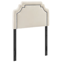 Magnolia Performance Velvet Twin Headboard - Alabaster Cadet Blue