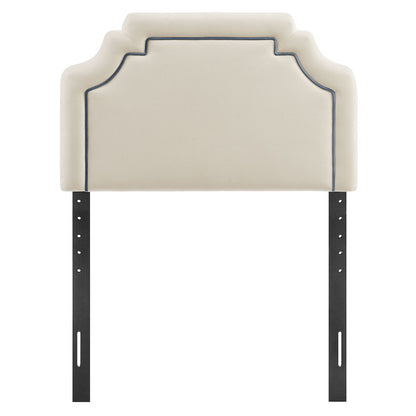 Magnolia Performance Velvet Twin Headboard - Alabaster Cadet Blue