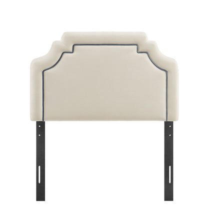 Magnolia Performance Velvet Twin Headboard - Alabaster Cadet Blue