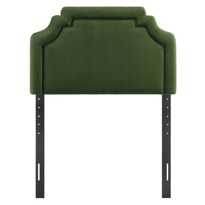 Magnolia Performance Velvet Twin Headboard - Moss Green Dark Green